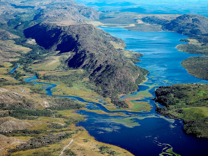 Paisagem de Lapinha da Serra na Serra do Cipó, Minas Gerais